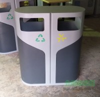 戶外現(xiàn)代時尚鋼制分類垃圾桶