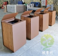 戶外貿(mào)易方形不銹鋼果皮箱單筒