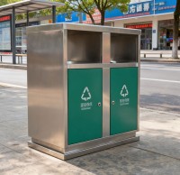 戶(hù)外街道兩分類(lèi)不銹鋼垃圾箱，讓環(huán)保與美學(xué)并行