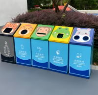 公園卡通金屬分類垃圾桶，打造寓教于樂的環(huán)保新場景