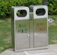 戶外廣場(chǎng)不銹鋼垃圾桶打造環(huán)保與美觀的公共空間解決方案