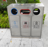 商業(yè)步行街的三分類(lèi)不銹鋼垃圾桶定制您的城市名片