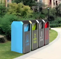 定制小區(qū)環(huán)保新地標(biāo)大容量組合式分類(lèi)金屬垃圾桶