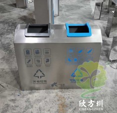 室內(nèi)商用直投口不銹鋼分類(lèi)垃圾桶